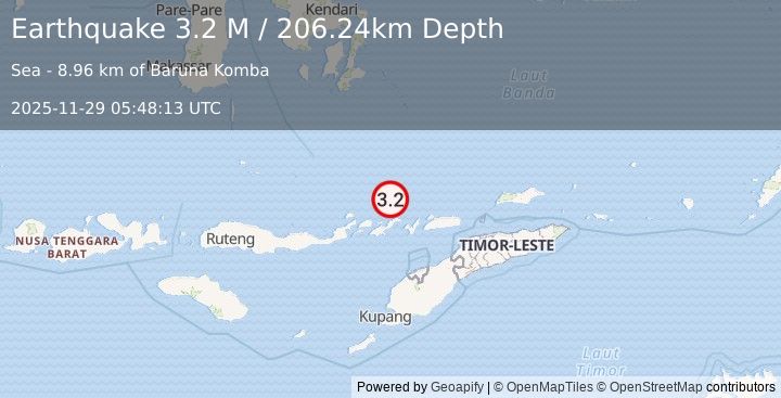 Earthquake Banda Sea (3.2 M) (2025-11-29 05:48:13 UTC)