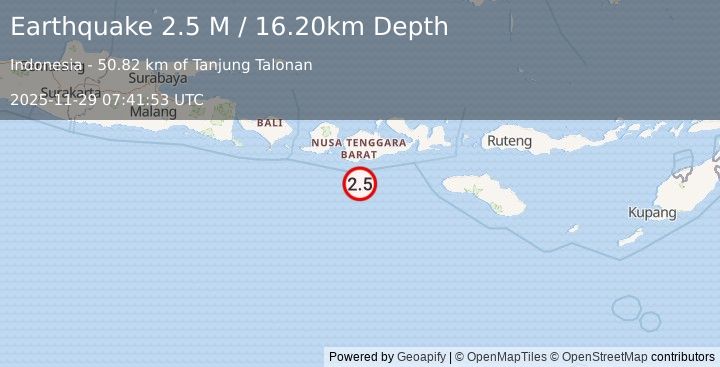 Earthquake Sumbawa Region, Indonesia (2.7 M) (2025-11-29 07:41:53 UTC)