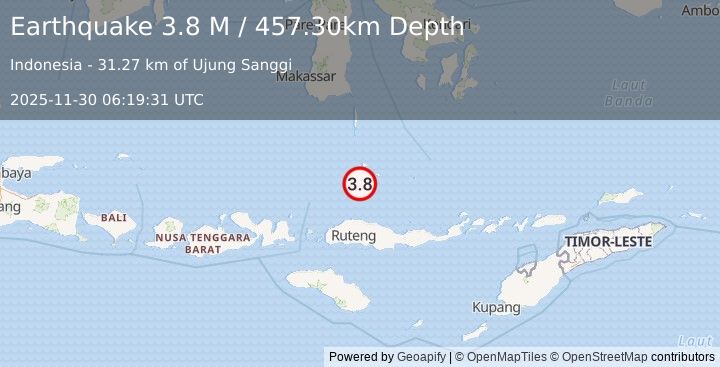 Earthquake Flores Sea (3.7 M) (2025-11-30 06:19:32 UTC)