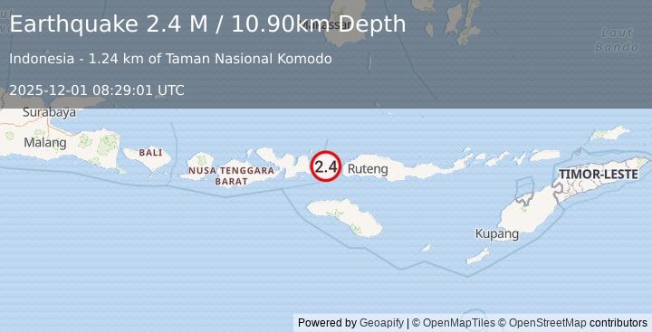 Earthquake Flores Region, Indonesia (2.0 M) (2025-12-01 08:29:00 UTC)