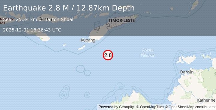 Earthquake Timor Region (2.9 M) (2025-12-01 16:36:51 UTC)