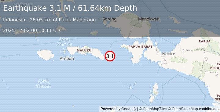 Earthquake Sunda Strait, Indonesia (2.5 M) (2025-12-02 00:10:41 UTC)