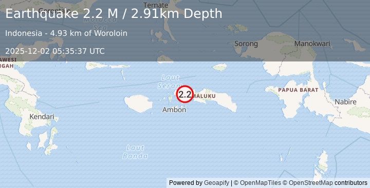 Earthquake Ceram Sea (2.4 M) (2025-12-02 05:35:31 UTC)
