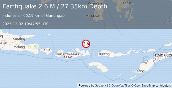 Earthquake Flores Sea (2.6 M) (2025-12-02 10:47:55 UTC)