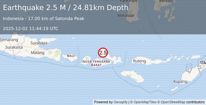 Earthquake Bali Sea (2.5 M) (2025-12-02 11:44:19 UTC)