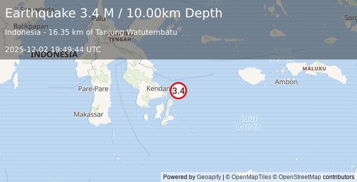 Earthquake Banda Sea (3.4 M) (2025-12-02 19:49:44 UTC)