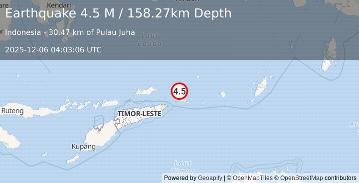 Earthquake Banda Sea (4.5 M) (2025-12-06 04:03:06 UTC)