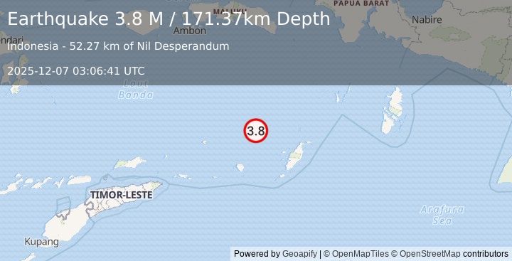 Earthquake Banda Sea (3.8 M) (2025-12-07 03:06:41 UTC)