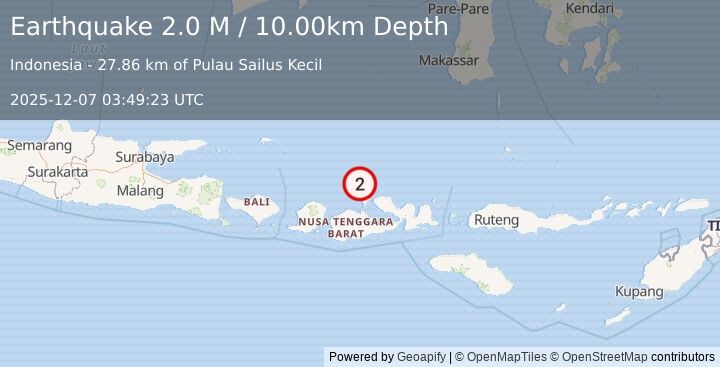 Earthquake Bali Sea (2.0 M) (2025-12-07 03:49:23 UTC)