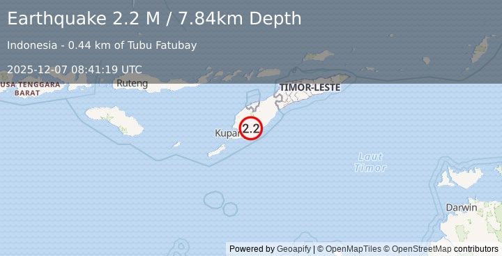Earthquake Timor Region (2.6 M) (2025-12-07 08:41:18 UTC)