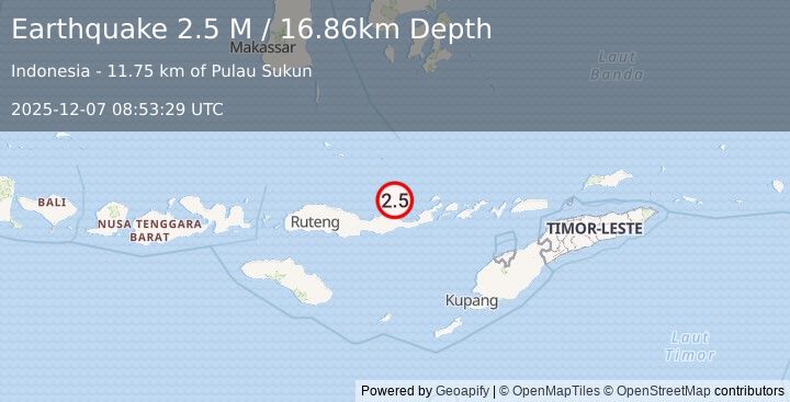 Earthquake Flores Region, Indonesia (2.5 M) (2025-12-07 08:53:29 UTC)