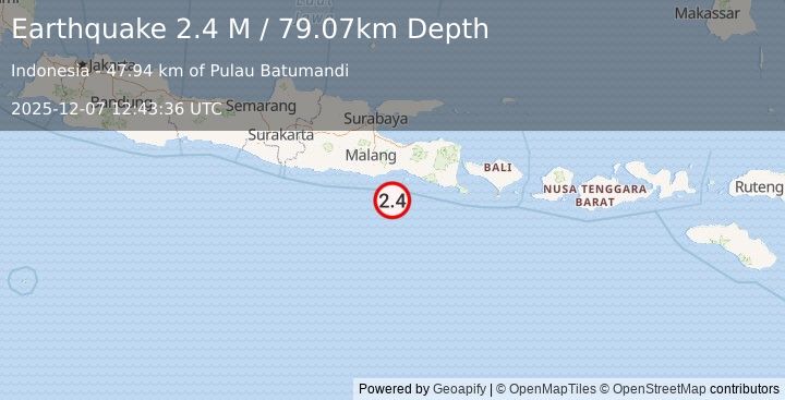 Earthquake Java, Indonesia (2.4 M) (2025-12-07 12:43:36 UTC)