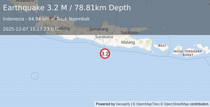 Earthquake Java, Indonesia (3.1 M) (2025-12-07 15:17:23 UTC)