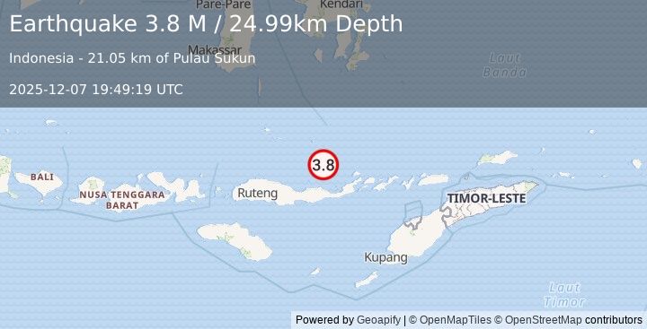 Earthquake Flores Sea (3.8 M) (2025-12-07 19:49:19 UTC)