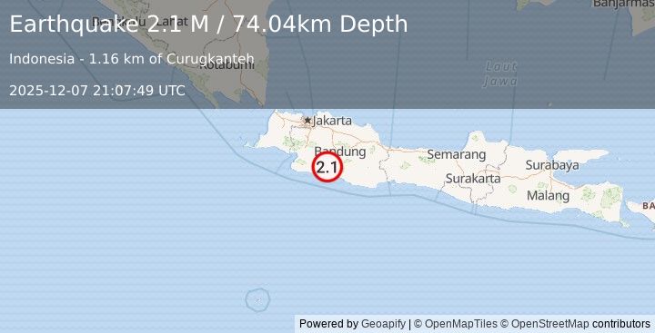 Earthquake Java, Indonesia (2.1 M) (2025-12-07 21:07:49 UTC)