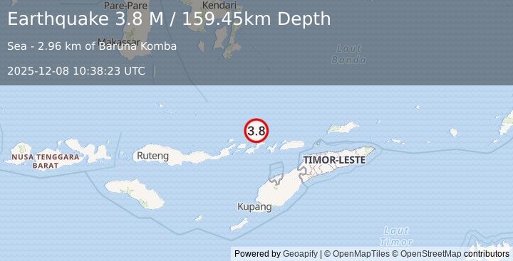Earthquake Banda Sea (3.8 M) (2025-12-08 10:38:23 UTC)