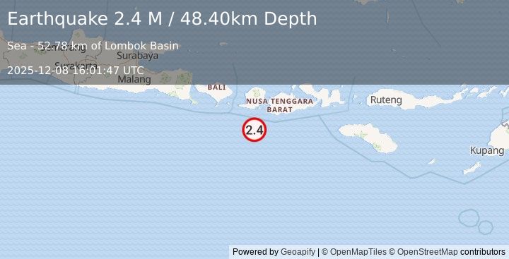 Earthquake Sumbawa Region, Indonesia (2.4 M) (2025-12-08 16:01:47 UTC)