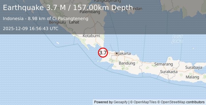 Earthquake Sunda Strait, Indonesia (3.7 M) (2025-12-09 16:56:43 UTC)