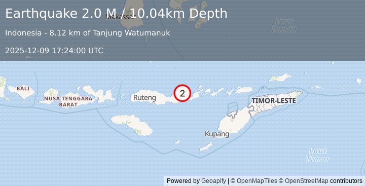 Earthquake Flores Region, Indonesia (2.0 M) (2025-12-09 17:24:00 UTC)