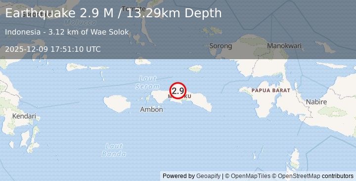 Earthquake Seram, Indonesia (2.9 M) (2025-12-09 17:51:10 UTC)