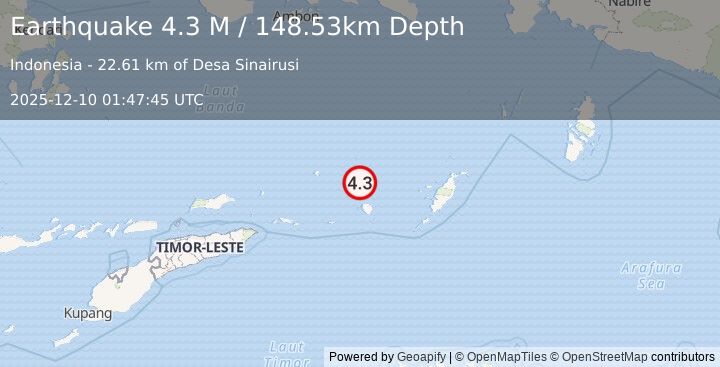 Earthquake Banda Sea (4.7 M) (2025-12-10 01:47:45 UTC)