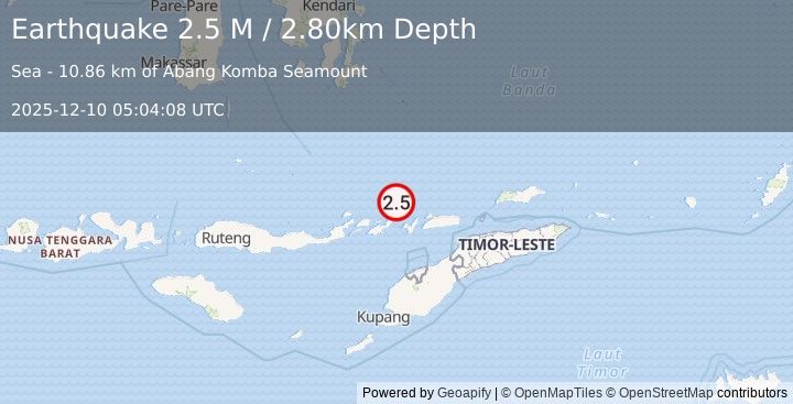 Earthquake Banda Sea (2.5 M) (2025-12-10 05:04:08 UTC)