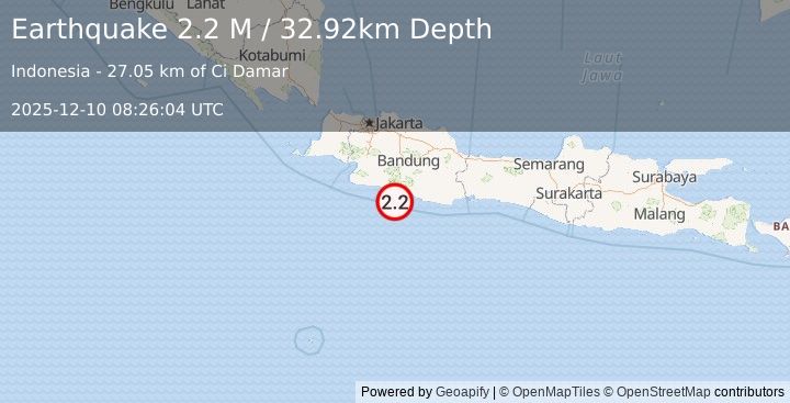 Earthquake Java, Indonesia (2.0 M) (2025-12-10 08:26:04 UTC)