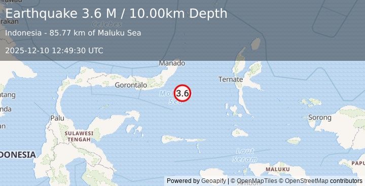 Earthquake Northern Molucca Sea (3.6 M) (2025-12-10 12:49:30 UTC)