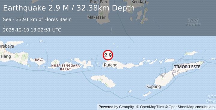 Earthquake Flores Sea (2.9 M) (2025-12-10 13:22:51 UTC)