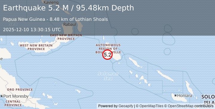 Earthquake Solomon Islands (5.2 M) (2025-12-10 13:30:15 UTC)