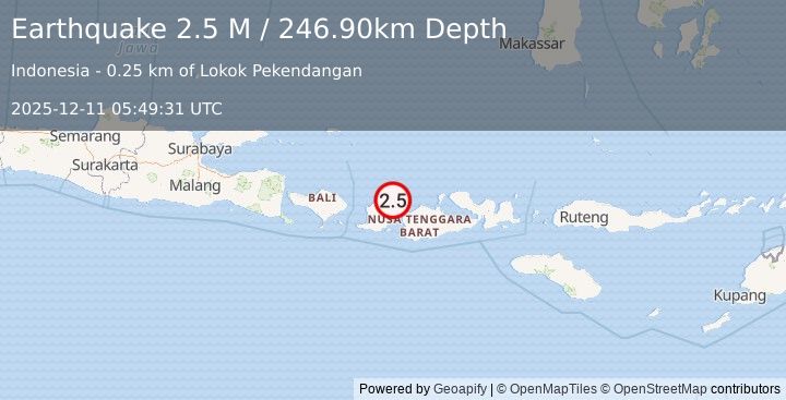 Earthquake Sumbawa Region, Indonesia (2.3 M) (2025-12-11 05:49:32 UTC)