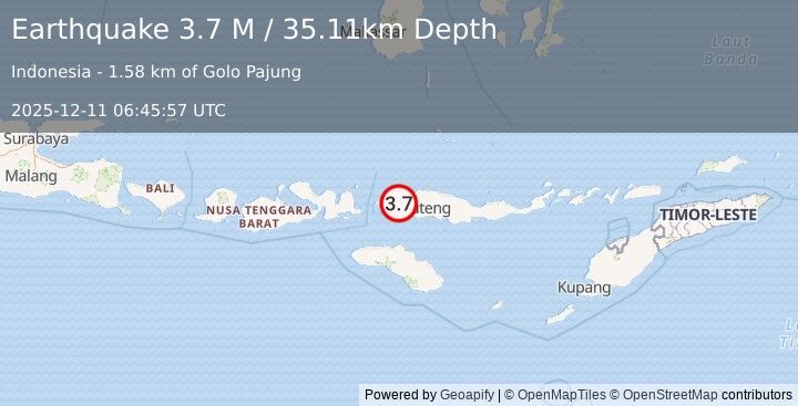 Earthquake Flores Region, Indonesia (3.5 M) (2025-12-11 06:45:56 UTC)