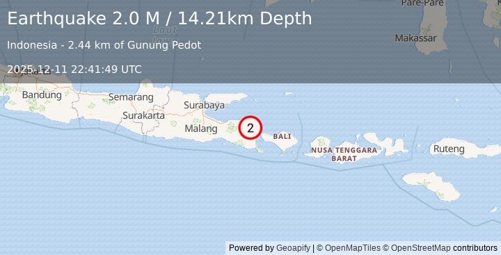 Earthquake Bali Sea (2.0 M) (2025-12-11 22:41:49 UTC)