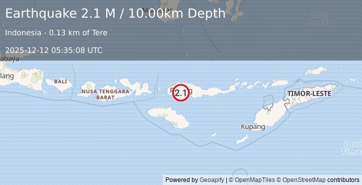 Earthquake Flores Region, Indonesia (2.1 M) (2025-12-12 05:35:08 UTC)