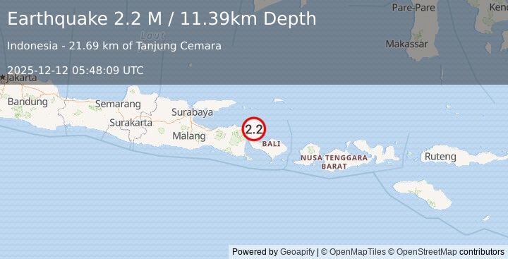 Earthquake Bali Sea (2.5 M) (2025-12-12 05:48:09 UTC)