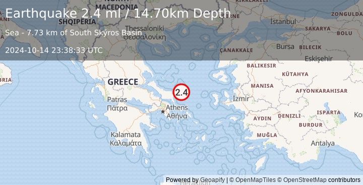 Earthquake AEGEAN SEA (2.4 ml) (2024-10-14 23:38:33 UTC)