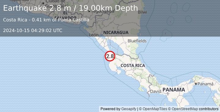 Earthquake COSTA RICA (2.8 m) (2024-10-15 04:29:02 UTC)