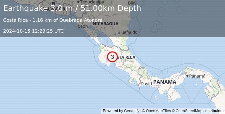 Earthquake COSTA RICA (3.0 m) (2024-10-15 12:29:25 UTC)