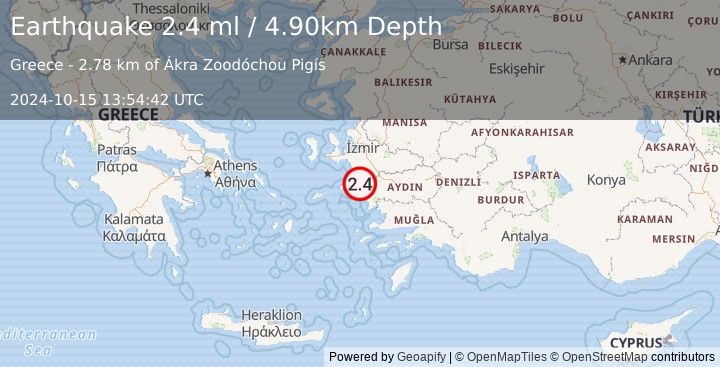 Earthquake WESTERN TURKEY (2.4 ml) (2024-10-15 13:54:42 UTC)