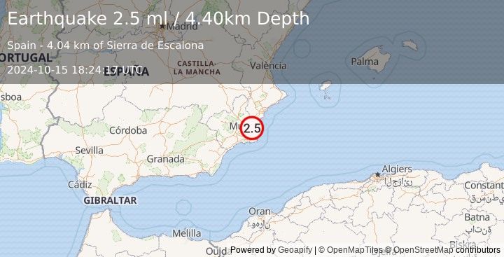 Earthquake SPAIN (2.5 ml) (2024-10-15 18:24:17 UTC)