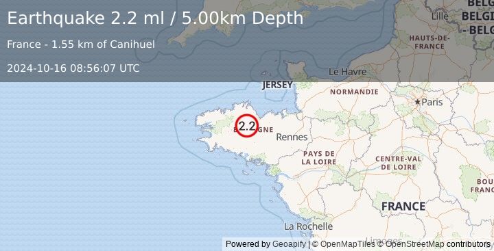 Earthquake FRANCE (2.2 ml) (2024-10-16 08:56:07 UTC)