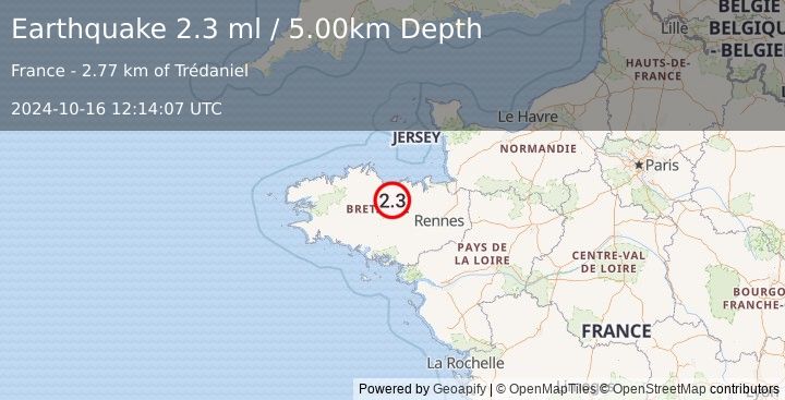 Earthquake FRANCE (2.3 ml) (2024-10-16 12:14:07 UTC)