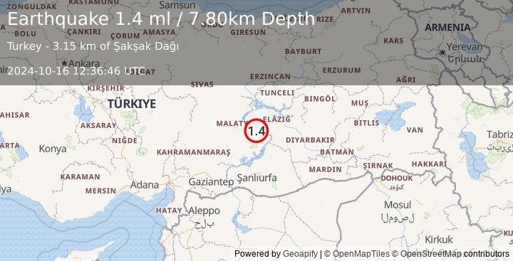 Earthquake EASTERN TURKEY (1.4 ml) (2024-10-16 12:36:46 UTC)