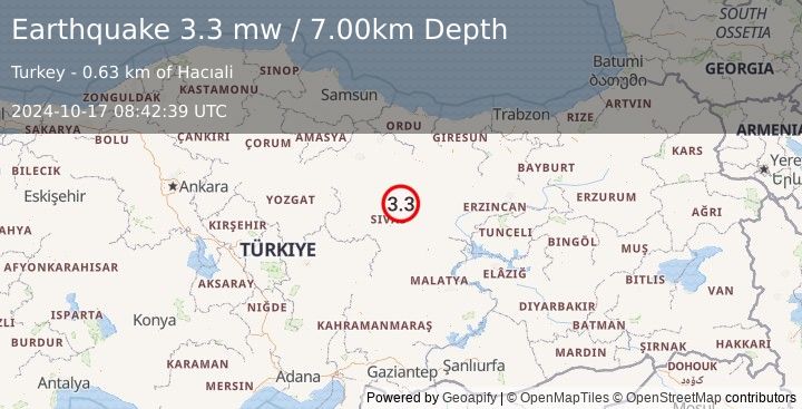 Earthquake CENTRAL TURKEY (3.3 mw) (2024-10-17 08:42:39 UTC)