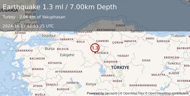 Earthquake CENTRAL TURKEY (1.3 ml) (2024-10-17 12:53:25 UTC)