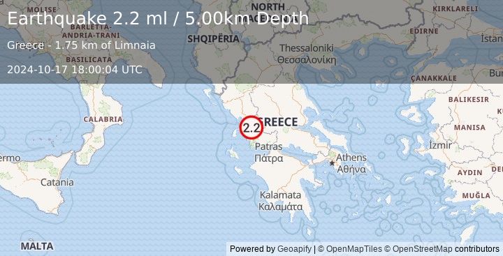 Earthquake GREECE (2.2 ml) (2024-10-17 18:00:04 UTC)