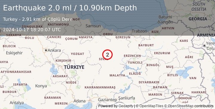 Earthquake CENTRAL TURKEY (2.0 ml) (2024-10-17 18:20:07 UTC)