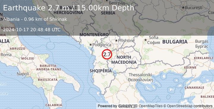 Earthquake ALBANIA (2.7 m) (2024-10-17 20:48:48 UTC)