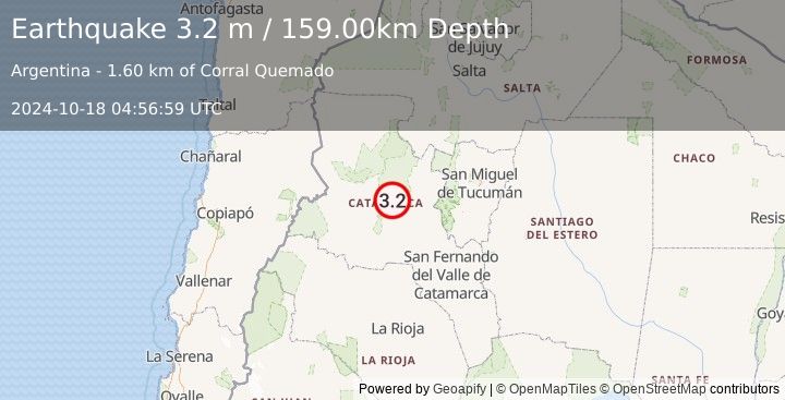 Earthquake CATAMARCA, ARGENTINA (3.2 m) (2024-10-18 04:56:59 UTC)