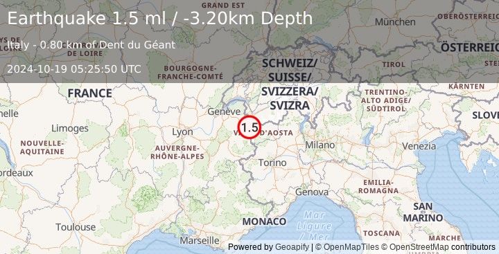 Earthquake FRANCE (1.5 ml) (2024-10-19 05:25:50 UTC)